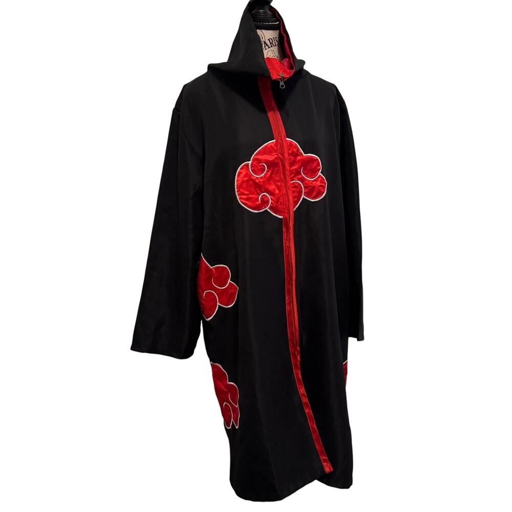 Naruto Shippuden Akatsuki Cloak Cosplay Costume Halloween Red Clouds Size Medium